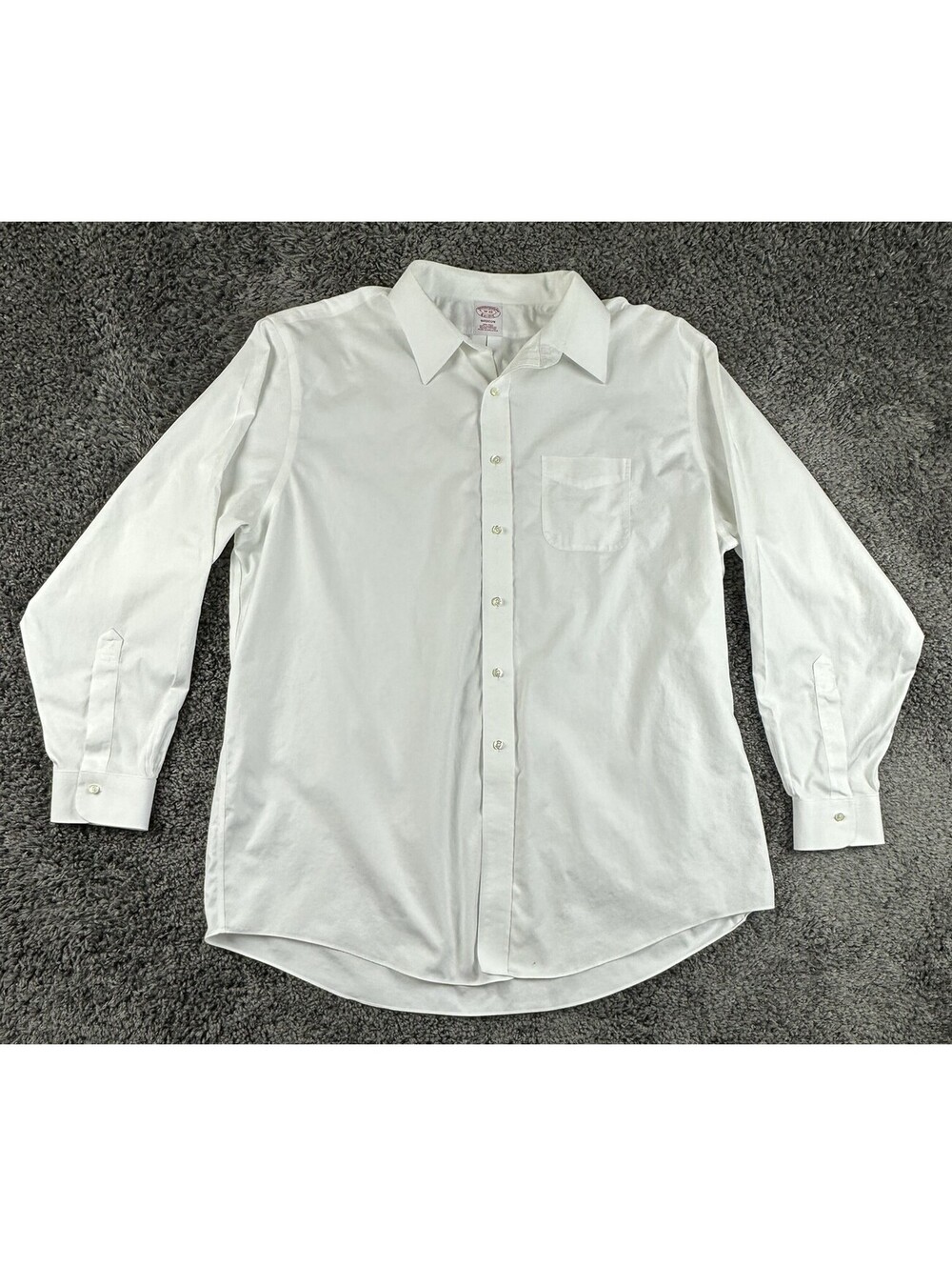 Brooks Brothers Madison Mens Dress Shirt 18/36 White Non Iron Supima Cotton